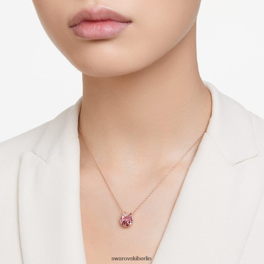Swarovski Bella V Anhänger runder Schliff, rosa, rosévergoldet Schmuck HLT448184