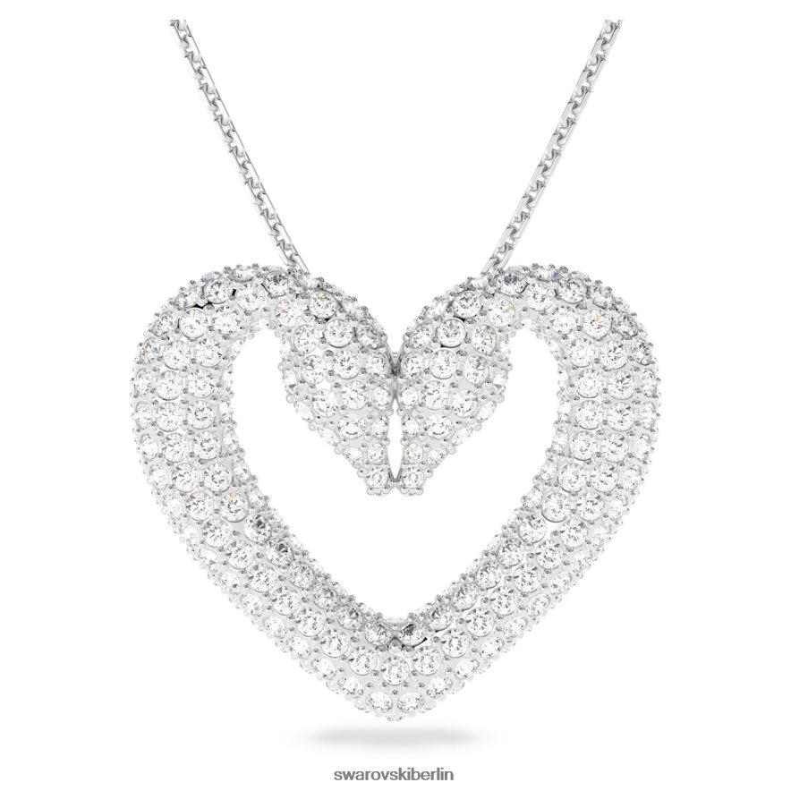 Swarovski Ein Anhänger Herz, weiß, rhodiniert Schmuck HLT448259