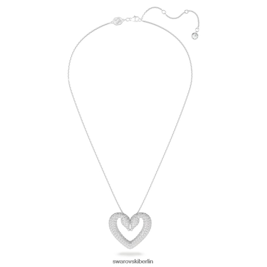 Swarovski Ein Anhänger Herz, weiß, rhodiniert Schmuck HLT448259