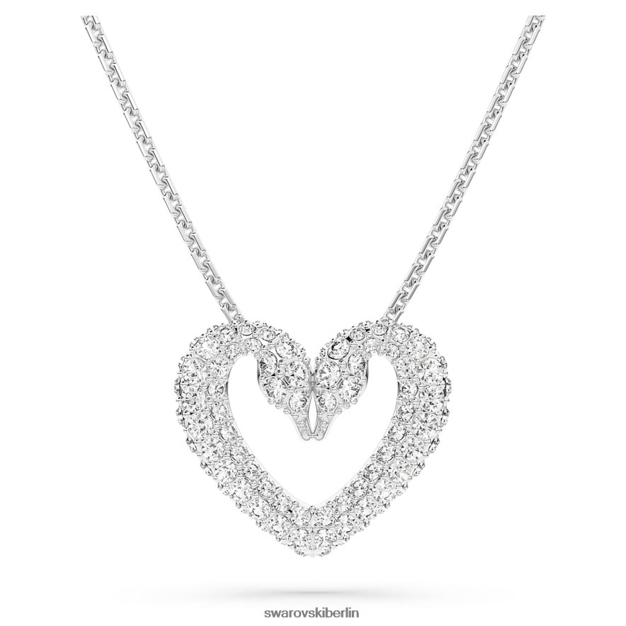 Swarovski Ein Anhänger Herz, weiß, rhodiniert Schmuck HLT448339