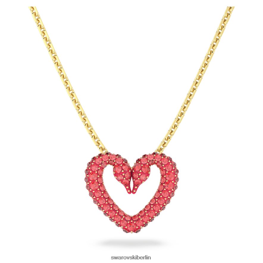 Swarovski Ein Anhänger Pavé, Herz, rot, vergoldet Schmuck HLT448293