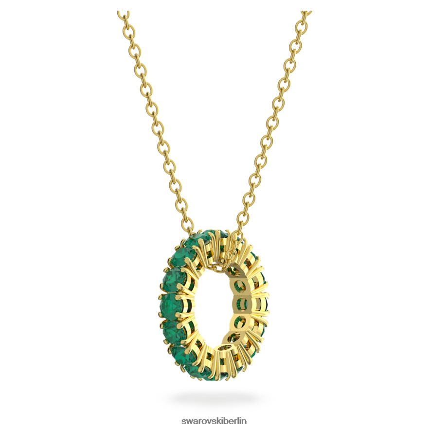 Swarovski Exalta-Anhänger Rundschliff, grün, vergoldet Schmuck HLT448256