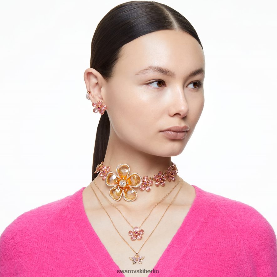 Swarovski Florere-Anhänger Blume, rosa, vergoldet Schmuck HLT448160