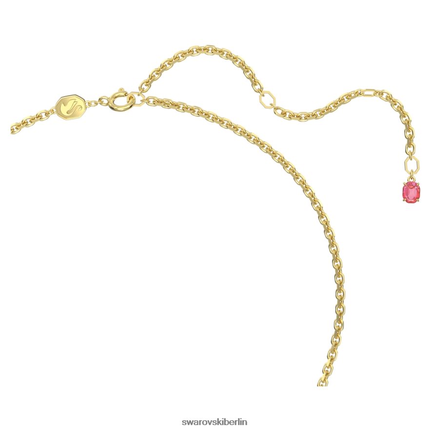 Swarovski Florere-Anhänger und Brosche Pavé, Blume, rosa, vergoldet Schmuck HLT448331