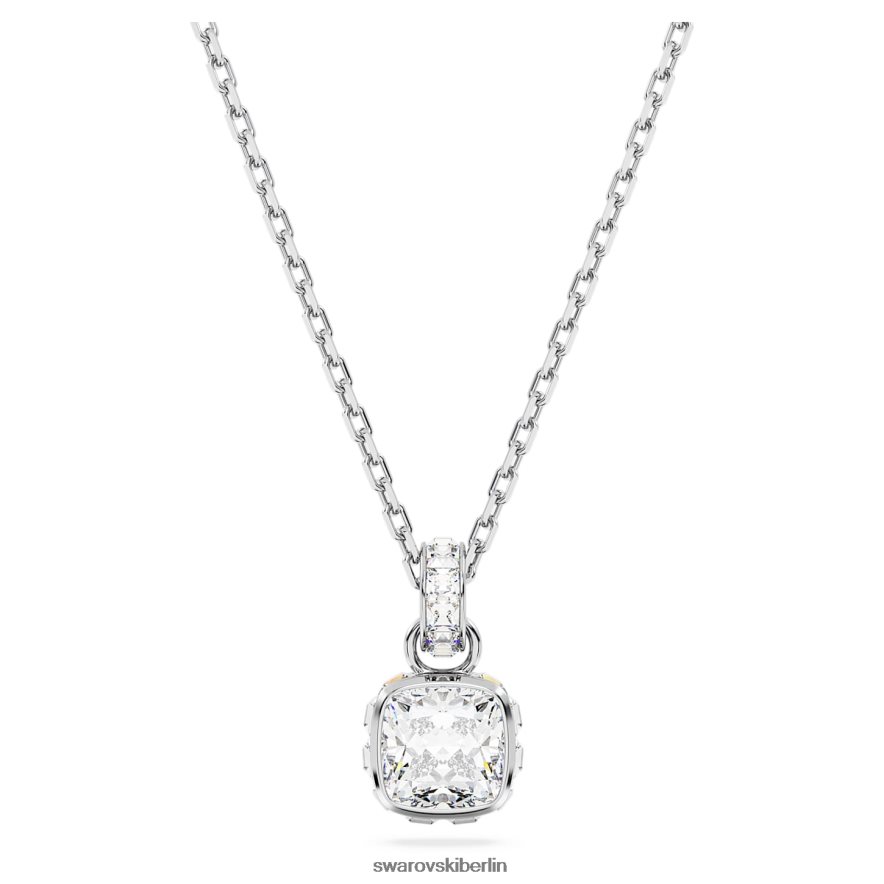 Swarovski Geburtsstein-Anhänger im Quadratschliff April, weiß, rhodiniert Schmuck HLT448192