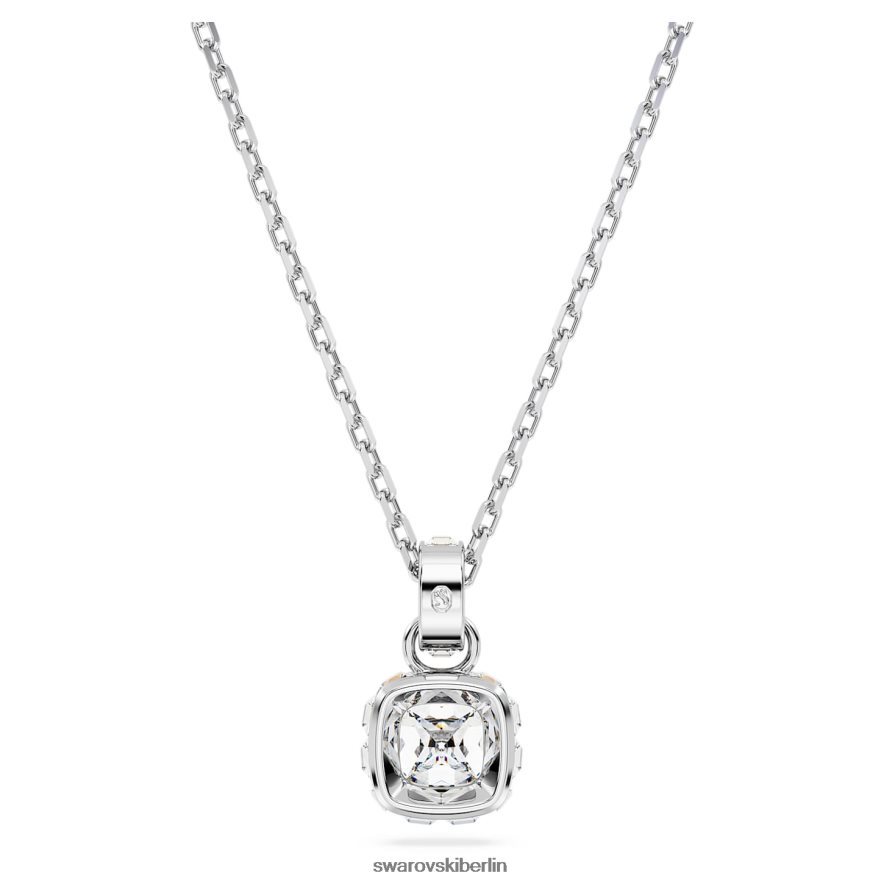 Swarovski Geburtsstein-Anhänger im Quadratschliff April, weiß, rhodiniert Schmuck HLT448192