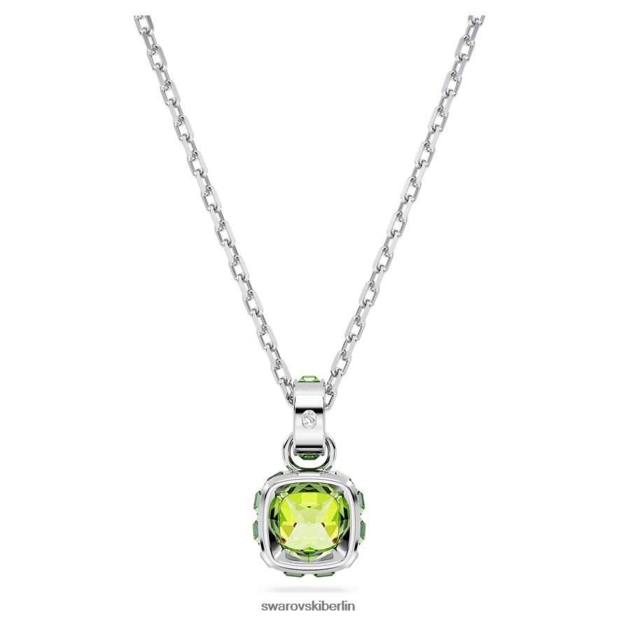 Swarovski Geburtsstein-Anhänger im Quadratschliff August, grün, rhodiniert Schmuck HLT448202
