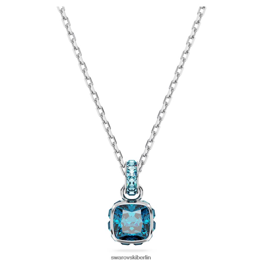 Swarovski Geburtsstein-Anhänger im Quadratschliff Dezember, blau, rhodiniert Schmuck HLT448195