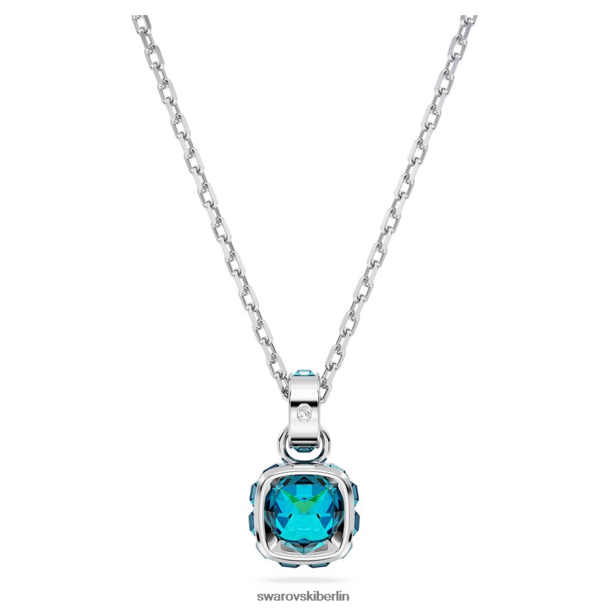 Swarovski Geburtsstein-Anhänger im Quadratschliff Dezember, blau, rhodiniert Schmuck HLT448195