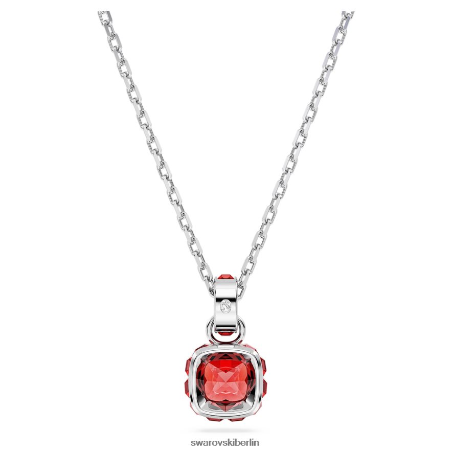 Swarovski Geburtsstein-Anhänger im Quadratschliff Juli, rot, rhodiniert Schmuck HLT448200