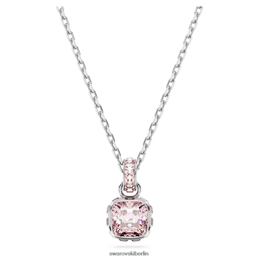 Swarovski Geburtsstein-Anhänger im Quadratschliff Juni, rosa, rhodiniert Schmuck HLT448167