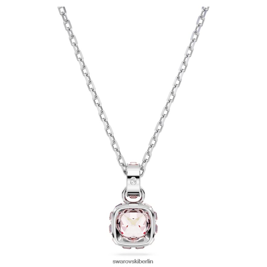 Swarovski Geburtsstein-Anhänger im Quadratschliff Juni, rosa, rhodiniert Schmuck HLT448167