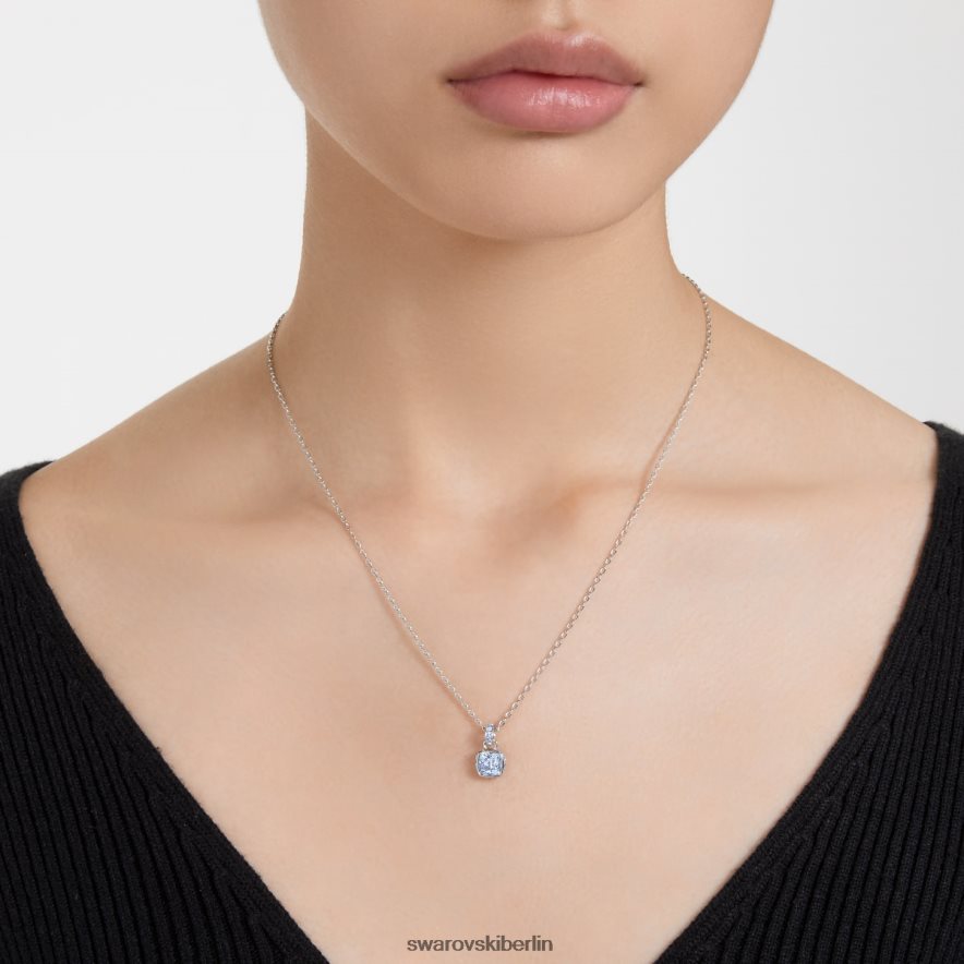 Swarovski Geburtsstein-Anhänger im Quadratschliff März, blau, rhodiniert Schmuck HLT448191