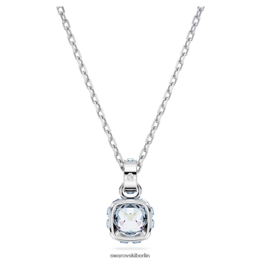 Swarovski Geburtsstein-Anhänger im Quadratschliff März, blau, rhodiniert Schmuck HLT448191