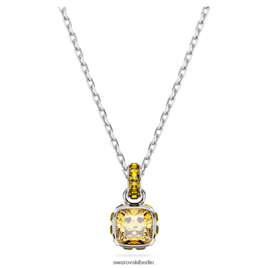 Swarovski Geburtsstein-Anhänger im Quadratschliff November, gelb, rhodiniert Schmuck HLT448205