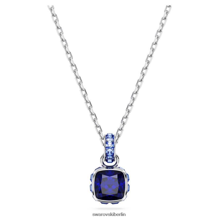 Swarovski Geburtsstein-Anhänger im Quadratschliff September, blau, rhodiniert Schmuck HLT448203