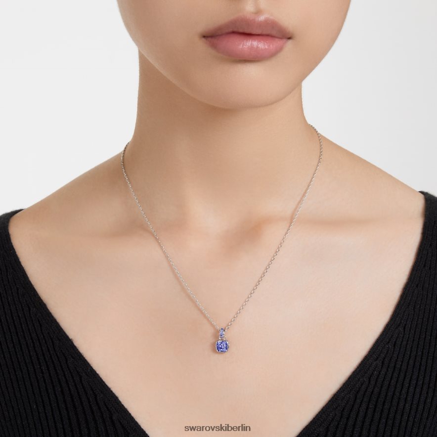 Swarovski Geburtsstein-Anhänger im Quadratschliff September, blau, rhodiniert Schmuck HLT448203