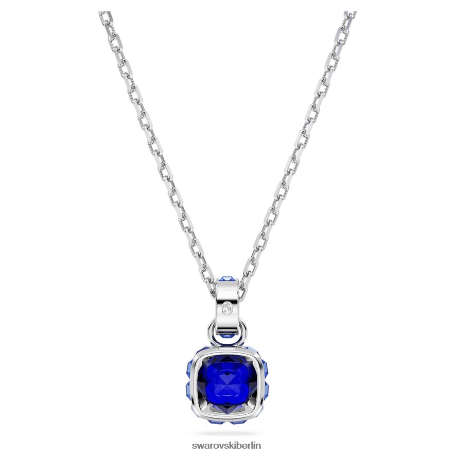 Swarovski Geburtsstein-Anhänger im Quadratschliff September, blau, rhodiniert Schmuck HLT448203