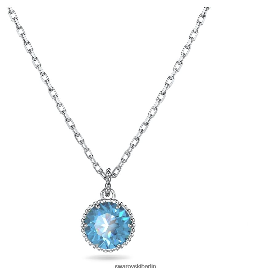 Swarovski Geburtssteinanhänger im Rundschliff Dezember, blau, rhodiniert Schmuck HLT448294
