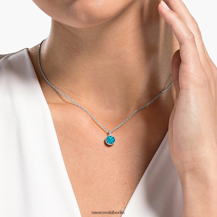 Swarovski Geburtssteinanhänger im Rundschliff Dezember, blau, rhodiniert Schmuck HLT448294