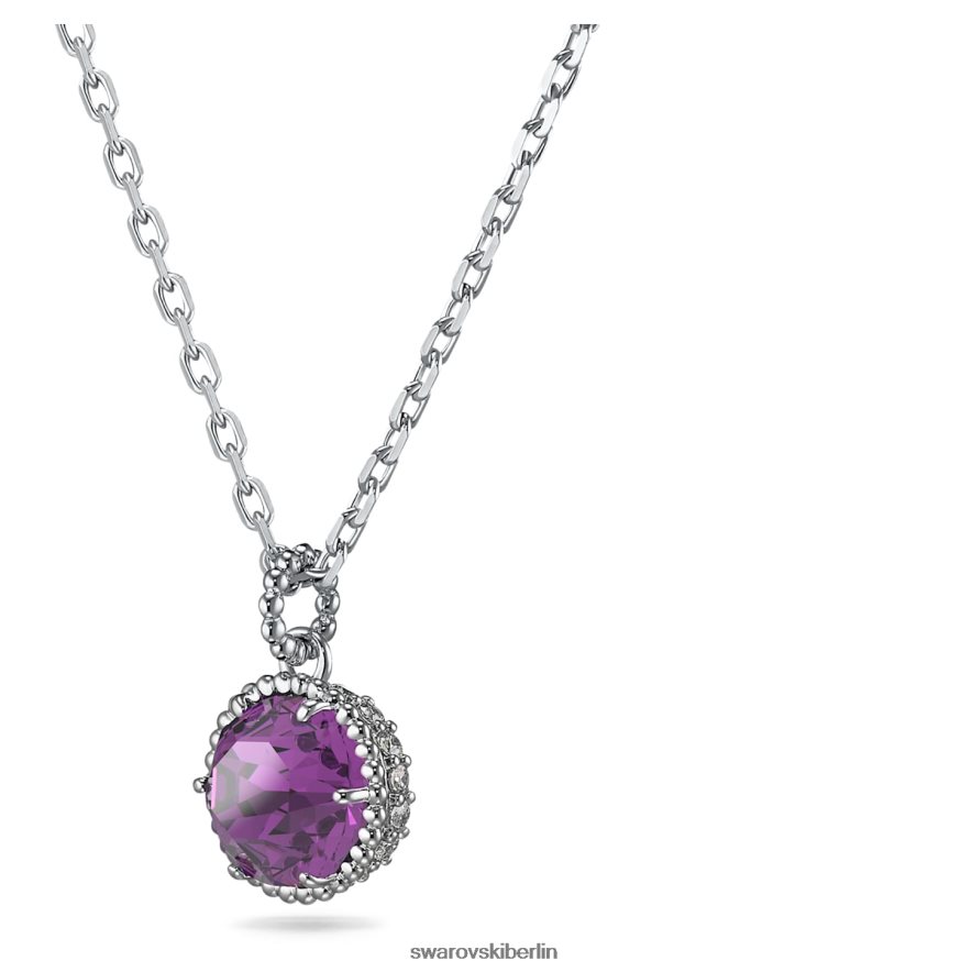 Swarovski Geburtssteinanhänger im Rundschliff Februar, lila, rhodiniert Schmuck HLT448323