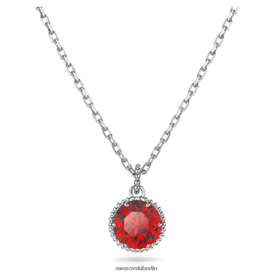 Swarovski Geburtssteinanhänger im Rundschliff Januar, rot, rhodiniert Schmuck HLT448317