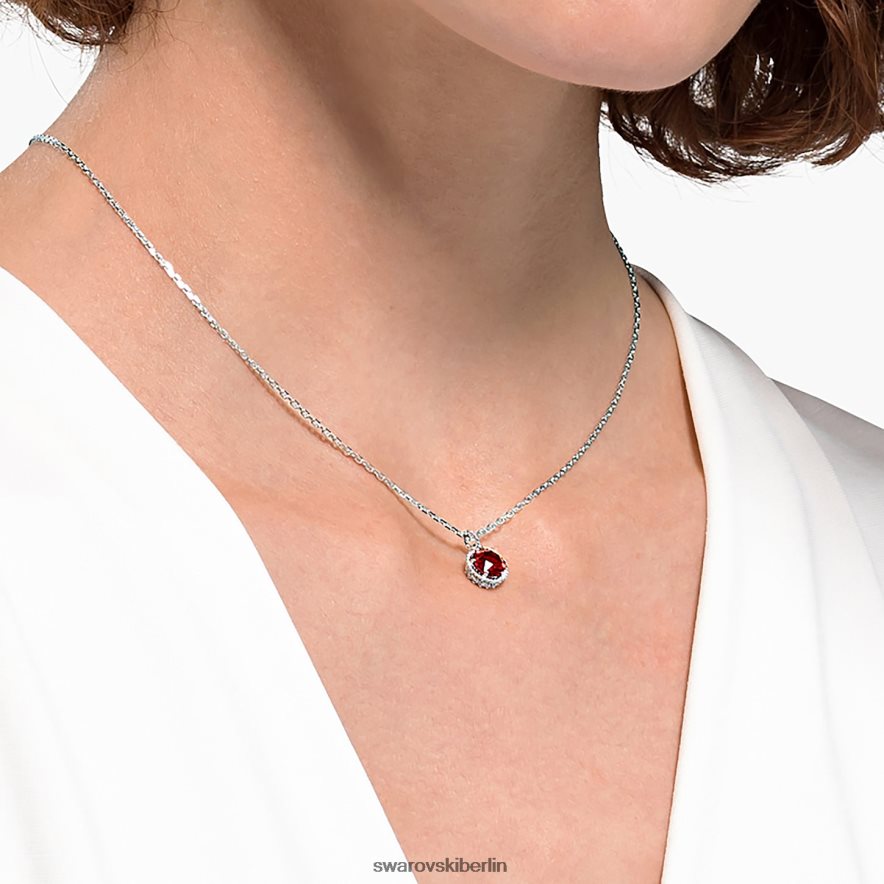 Swarovski Geburtssteinanhänger im Rundschliff Januar, rot, rhodiniert Schmuck HLT448317