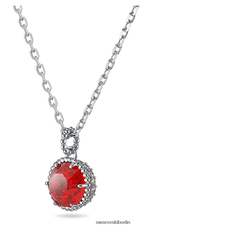 Swarovski Geburtssteinanhänger im Rundschliff Januar, rot, rhodiniert Schmuck HLT448317