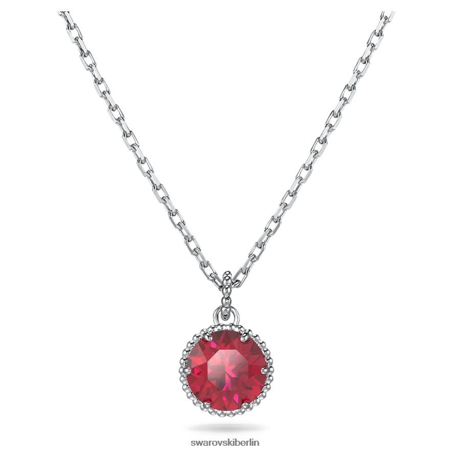 Swarovski Geburtssteinanhänger im Rundschliff Juli, rot, rhodiniert Schmuck HLT448314