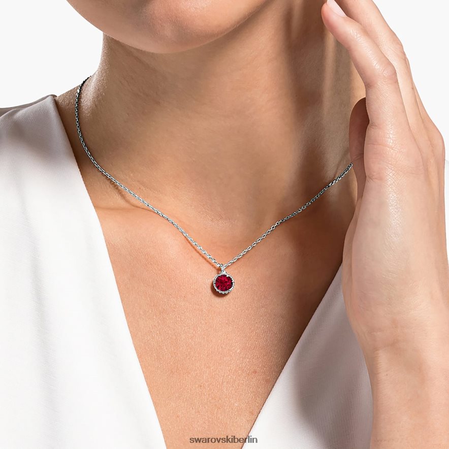 Swarovski Geburtssteinanhänger im Rundschliff Juli, rot, rhodiniert Schmuck HLT448314