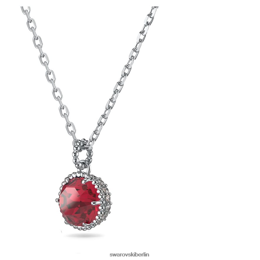 Swarovski Geburtssteinanhänger im Rundschliff Juli, rot, rhodiniert Schmuck HLT448314