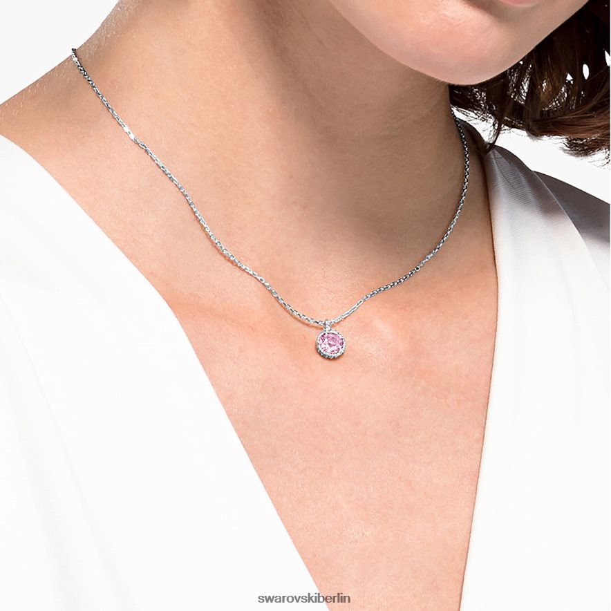 Swarovski Geburtssteinanhänger im Rundschliff Juni, rosa, rhodiniert Schmuck HLT448288