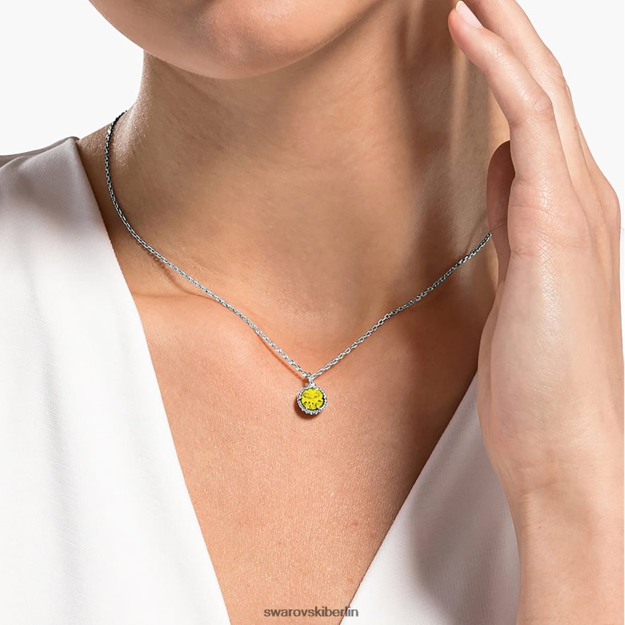 Swarovski Geburtssteinanhänger im Rundschliff November, gelb, rhodiniert Schmuck HLT448320