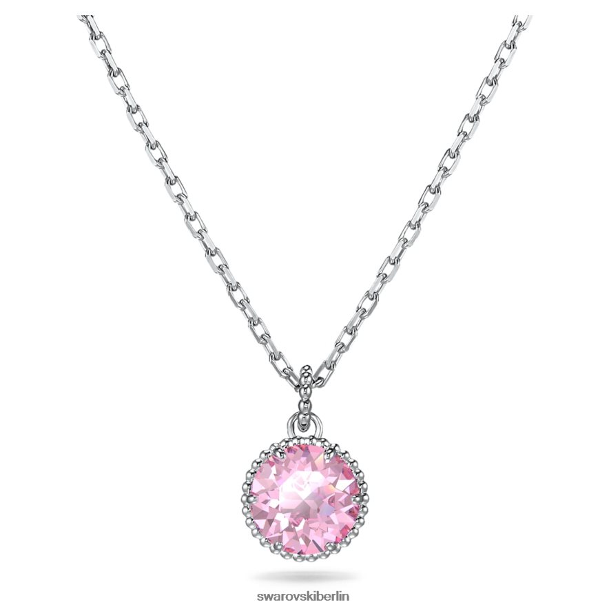 Swarovski Geburtssteinanhänger im Rundschliff Oktober, rosa, rhodiniert Schmuck HLT448315