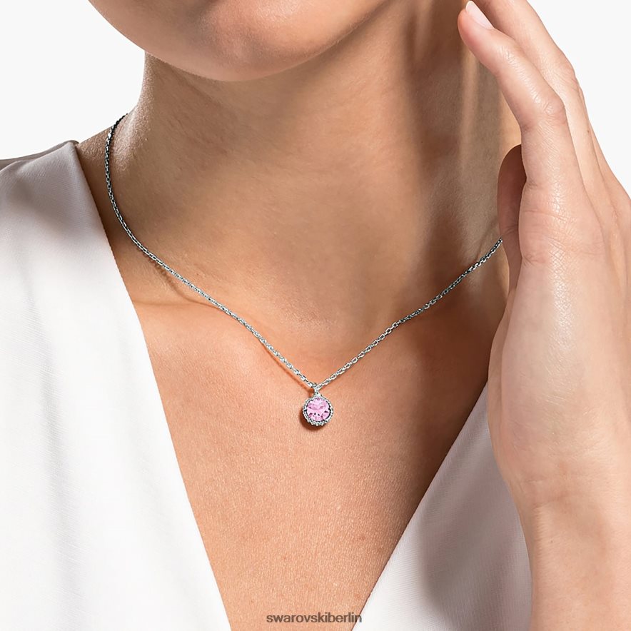 Swarovski Geburtssteinanhänger im Rundschliff Oktober, rosa, rhodiniert Schmuck HLT448315