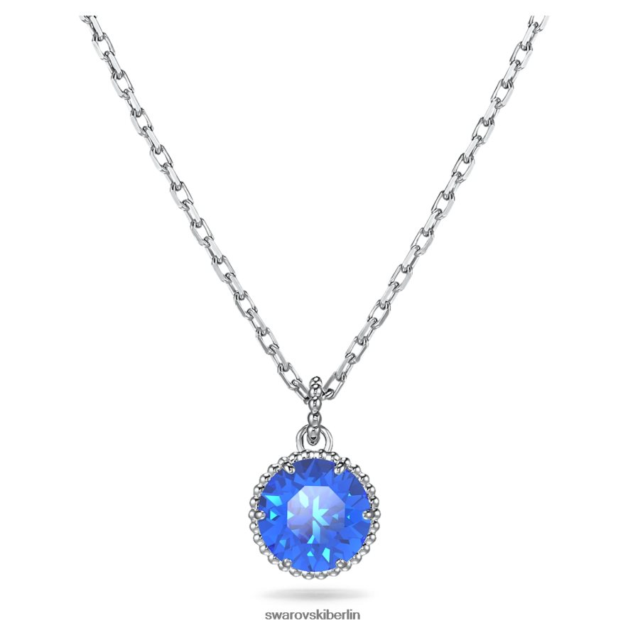 Swarovski Geburtssteinanhänger im Rundschliff September, blau, rhodiniert Schmuck HLT448321