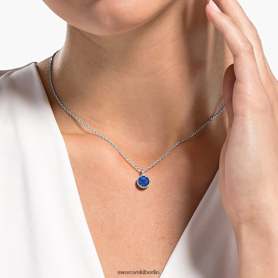 Swarovski Geburtssteinanhänger im Rundschliff September, blau, rhodiniert Schmuck HLT448321