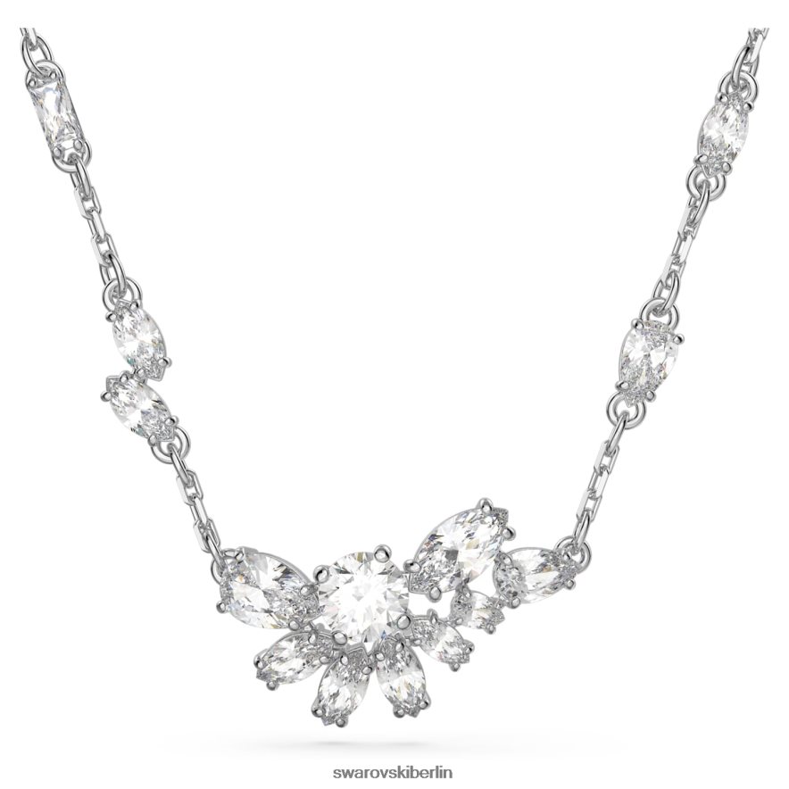 Swarovski Gema-Anhänger Mischschliffe, Blume, weiß, rhodiniert Schmuck HLT448194