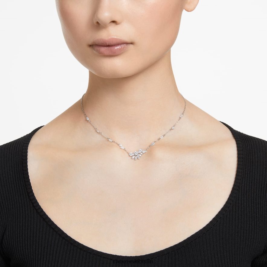 Swarovski Gema-Anhänger Mischschliffe, Blume, weiß, rhodiniert Schmuck HLT448194