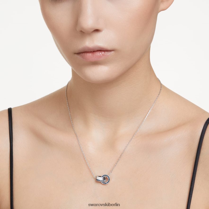 Swarovski Hohler Anhänger ineinandergreifende Schlaufe, blau, rhodiniert Schmuck HLT448278