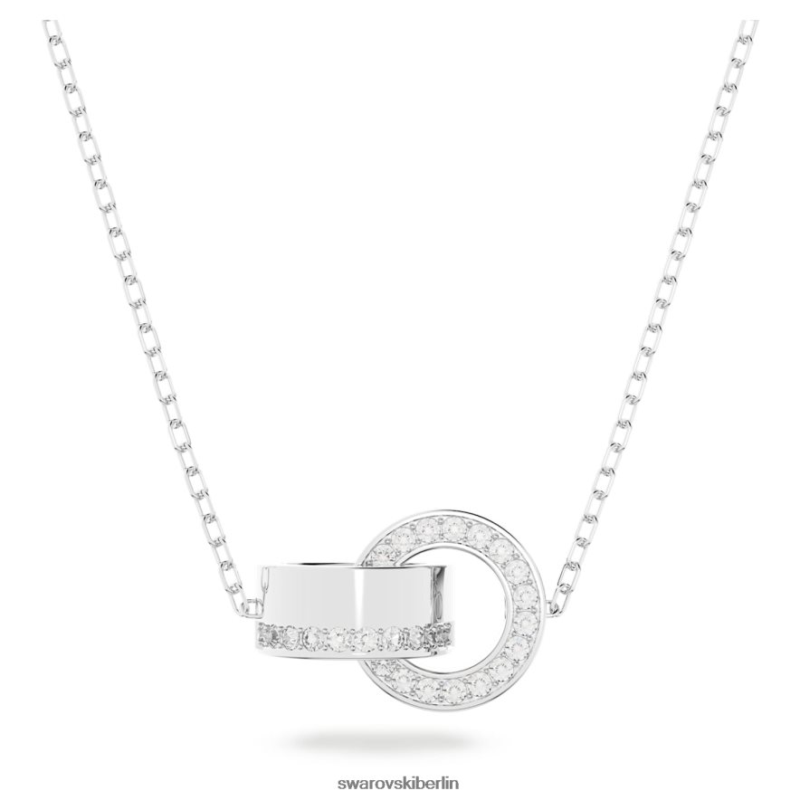 Swarovski Hohler Anhänger ineinandergreifende Schlaufe, weiß, rhodiniert Schmuck HLT448209