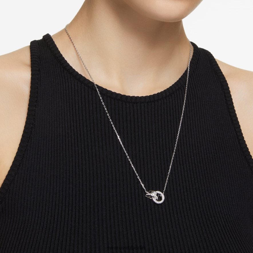 Swarovski Hohler Anhänger ineinandergreifende Schlaufe, weiß, rhodiniert Schmuck HLT448209