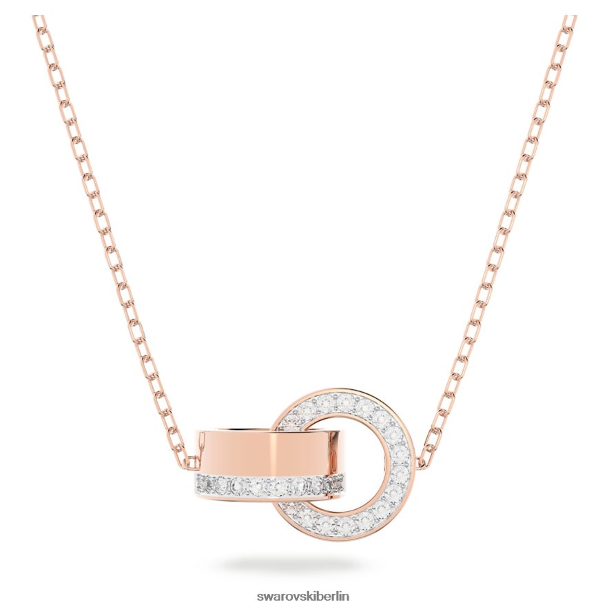 Swarovski Hohler Anhänger ineinandergreifende Schlaufe, weiß, rosévergoldet Schmuck HLT448215