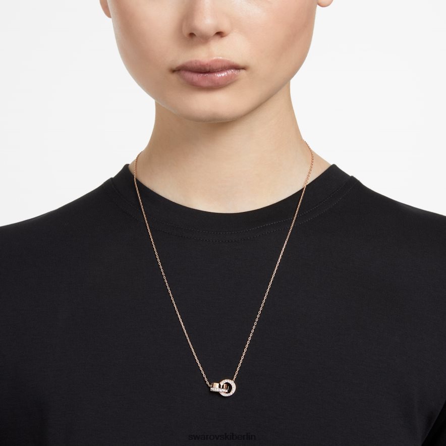 Swarovski Hohler Anhänger ineinandergreifende Schlaufe, weiß, rosévergoldet Schmuck HLT448215
