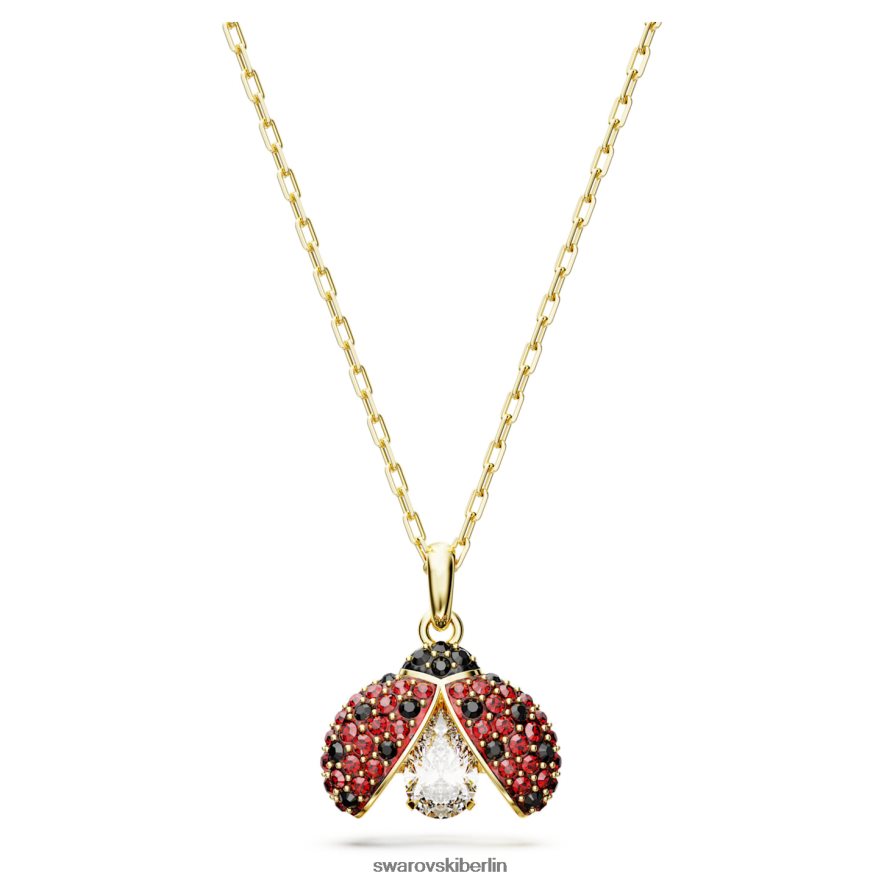 Swarovski Idylle-Anhänger Marienkäfer, rot, vergoldet Schmuck HLT448277