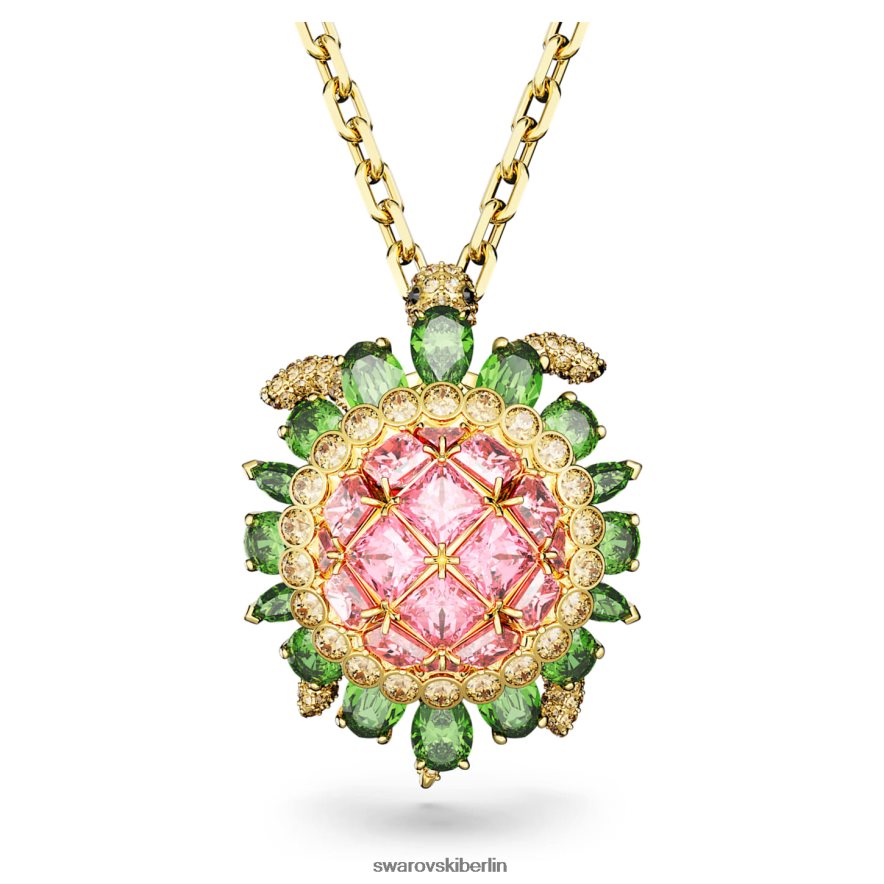 Swarovski Idylle-Anhänger Schildkröte, mehrfarbig, vergoldet Schmuck HLT448165