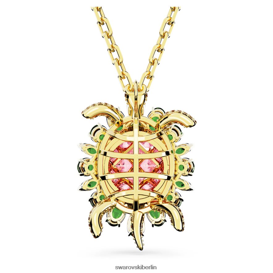 Swarovski Idylle-Anhänger Schildkröte, mehrfarbig, vergoldet Schmuck HLT448165