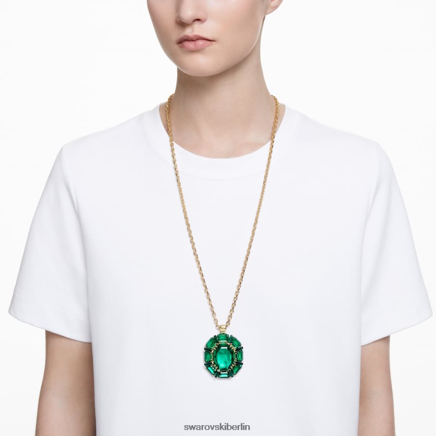 Swarovski Jahrtausend-Anhänger Mischschliffe, grün, vergoldet Schmuck HLT448164