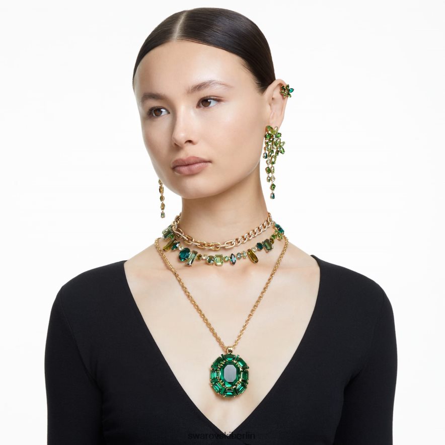 Swarovski Jahrtausend-Anhänger Mischschliffe, grün, vergoldet Schmuck HLT448164