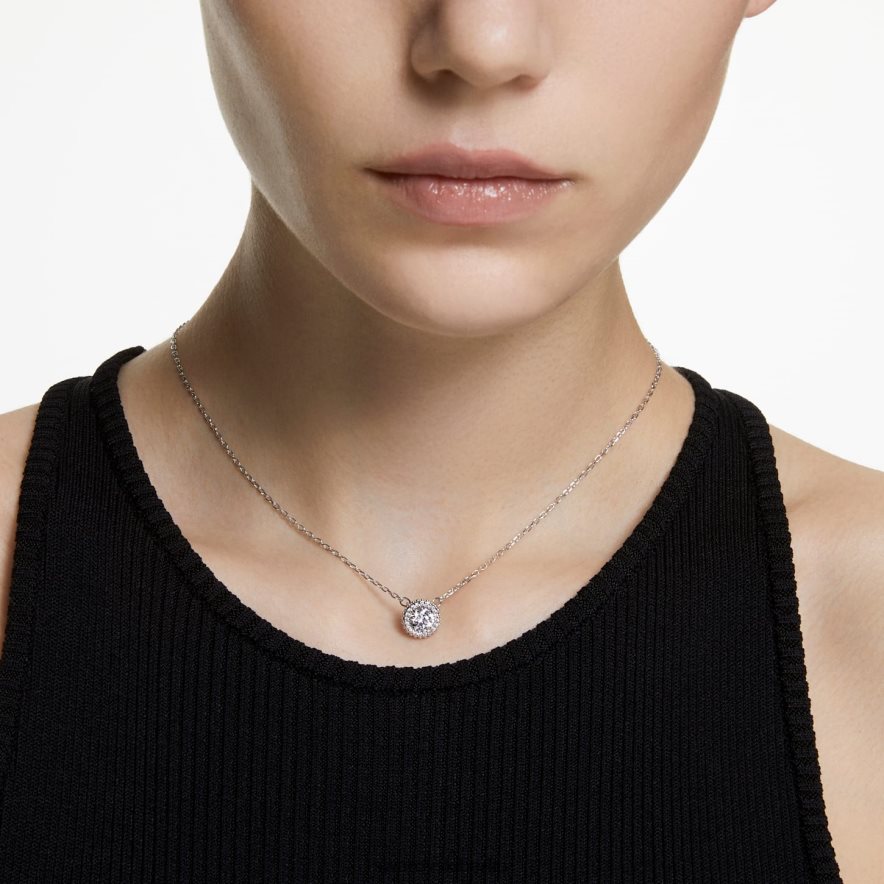 Swarovski Konstella-Anhänger Rundschliff, Pavé, weiß, rhodiniert Schmuck HLT448187